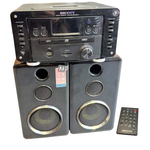 🎶 Aparelhagem Scott I-WXH80 com Colunas e Comando – Totalmente Funcional