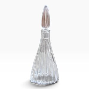 💎 Frasco de Perfume Vintage em Cristal Canelado com Tampa