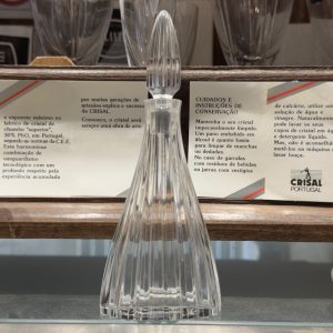 💎 Frasco de Perfume Vintage em Cristal Canelado com Tampa