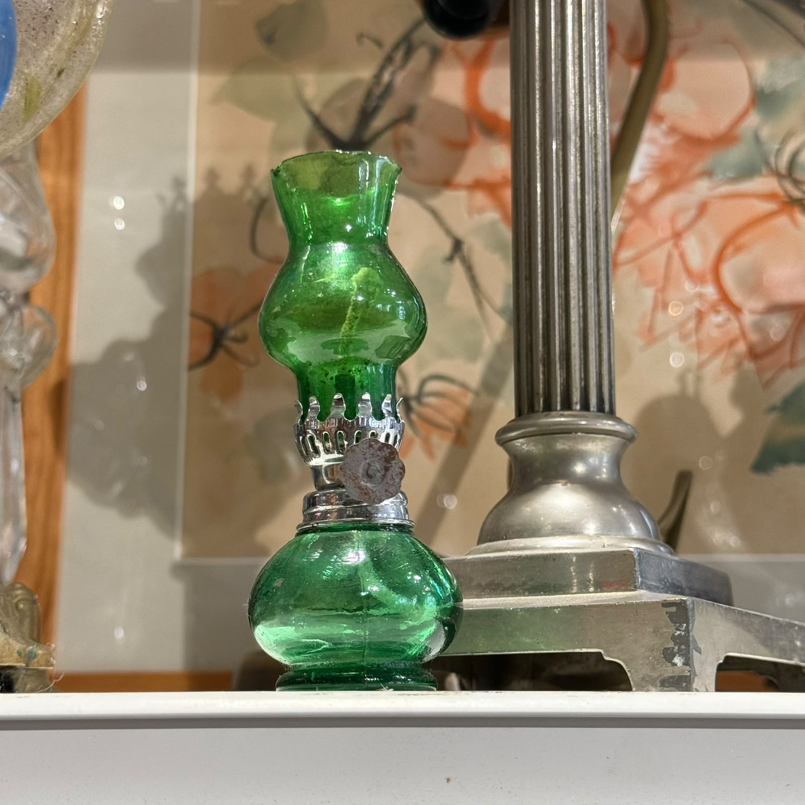 💚 Lamparina em Miniatura de Vidro Verde — 11 cm