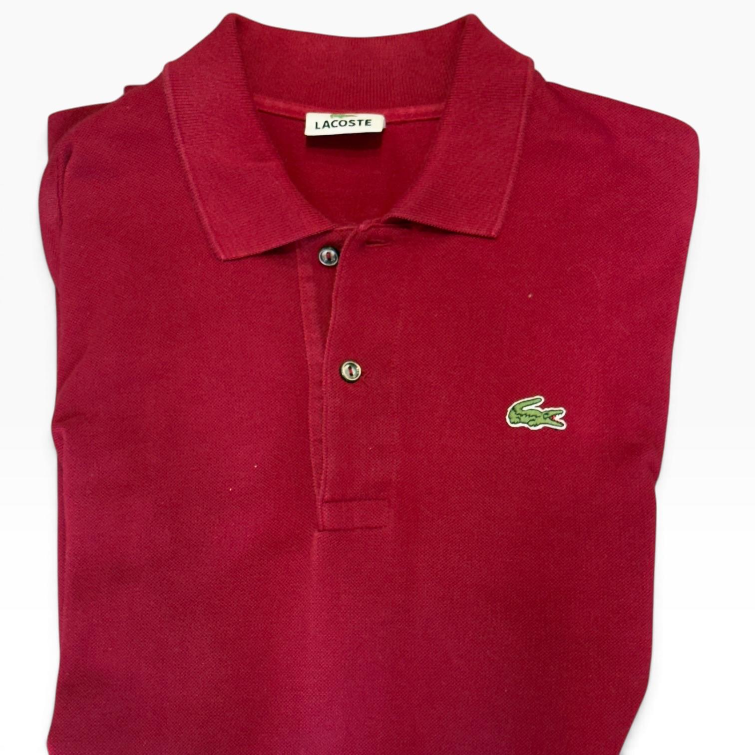 🐊 Polo Lacoste Vermelho em Algodão — Tamanho M / 4