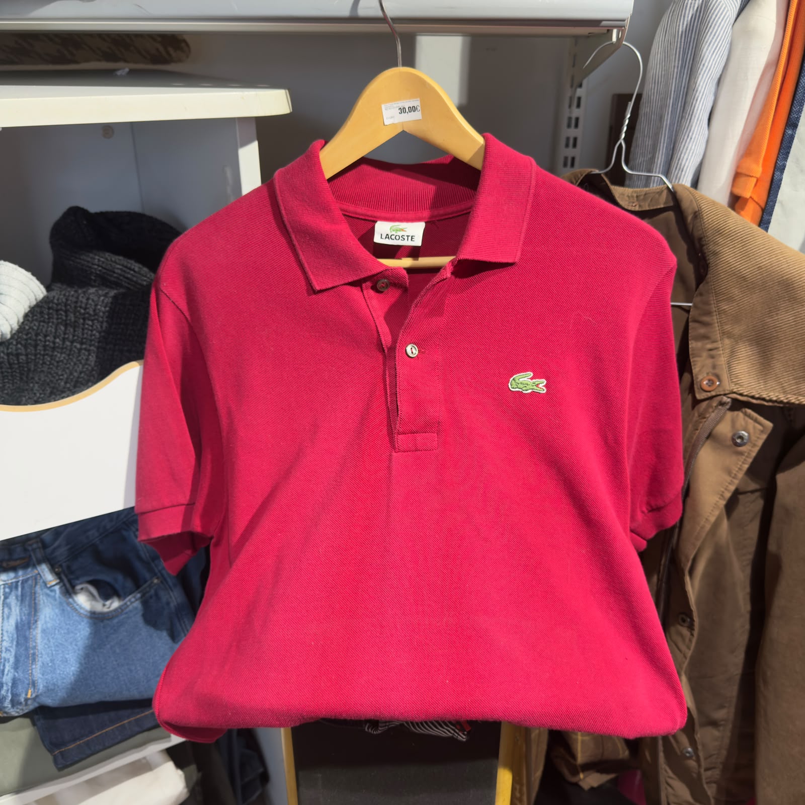🐊 Polo Lacoste Vermelho em Algodão — Tamanho M / 4